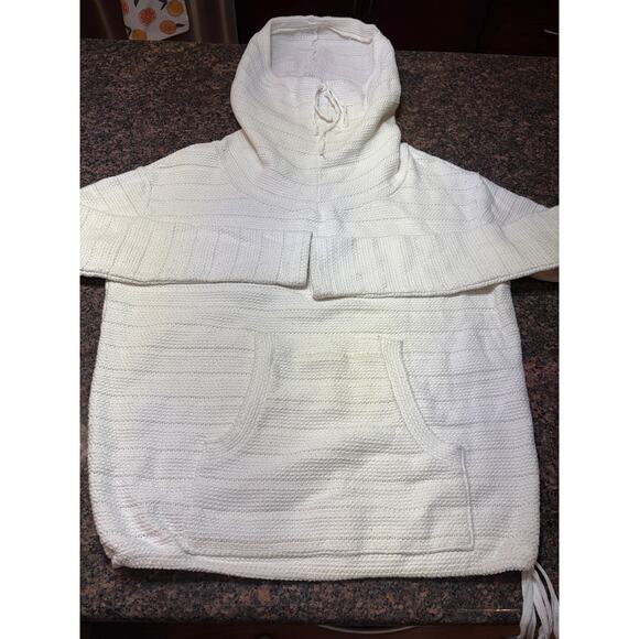 FloAtelier Handmade White Hooded Sweater Size M/L - Picture 3 of 10